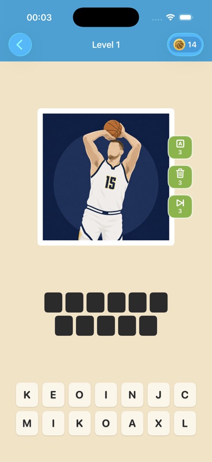 BBall IQ player guessing screen