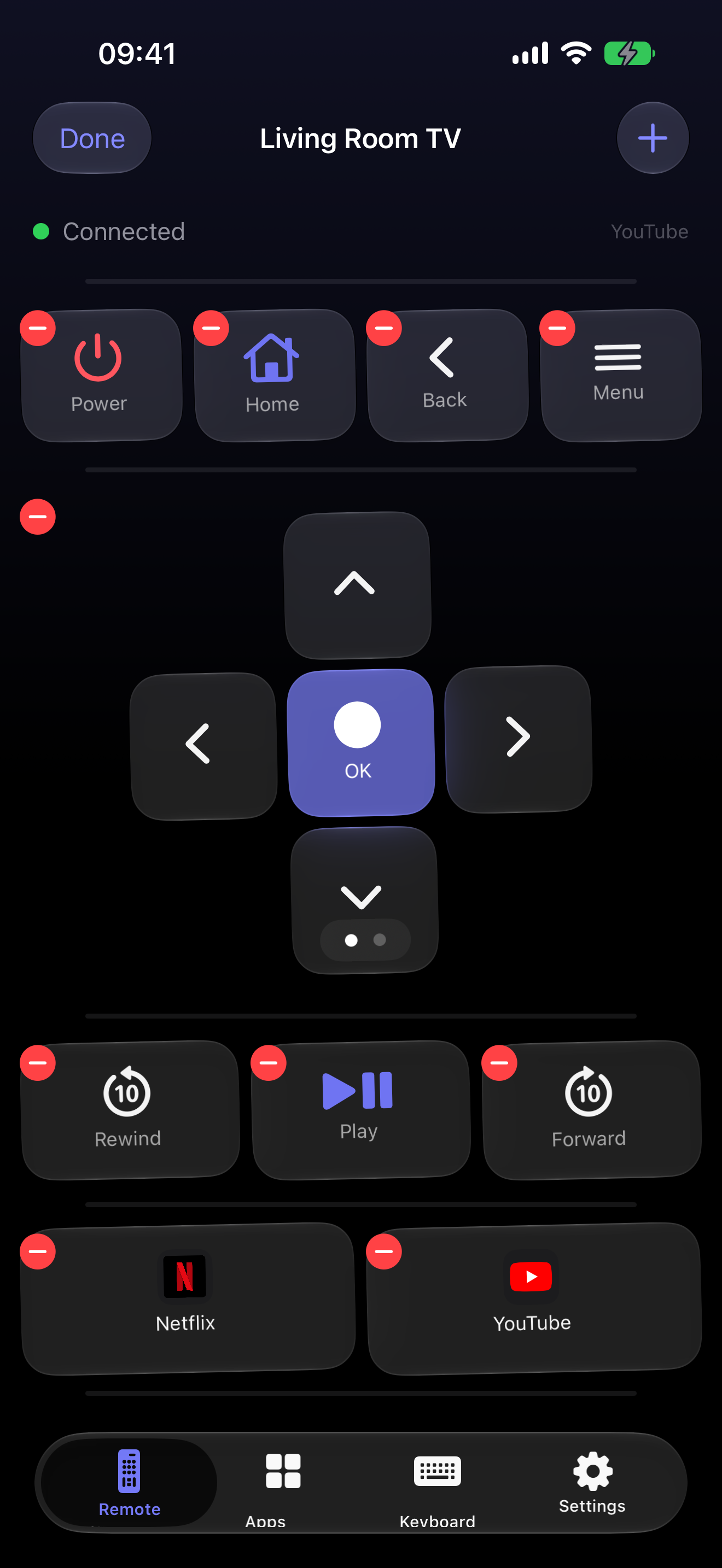 Customize remote layout screen