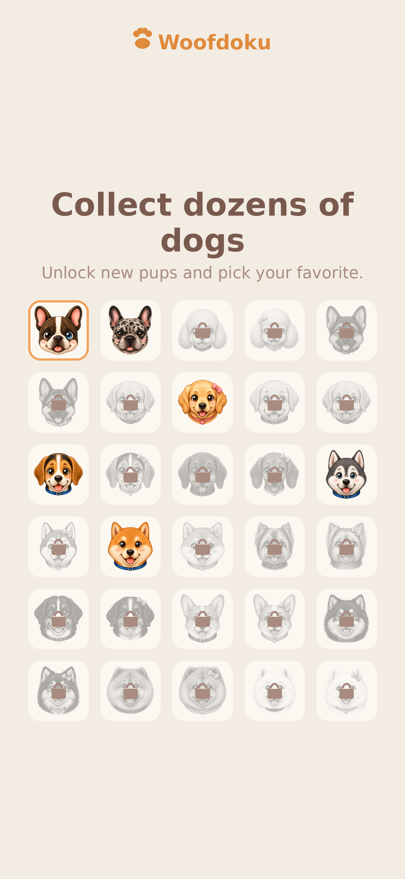 Woofdoku collection screenshot